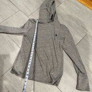 POLO RALPH LAUREN MENS GRAY LIGHTWEIGHT JERSEY HOODIE SIZE SMALL
